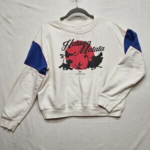 Disney Lion King Sweatshirt Girl's Size XL (15/17) Ivory Graffic Design Pullover